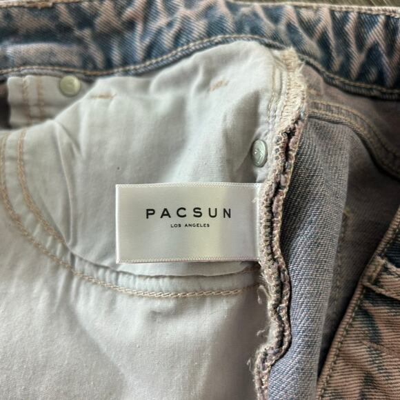 EUC PacSun Faded Purple Denim Low Rise Mini Skirt Size 25 Raw Hem Jean Y2K Style - Picture 5 of 10